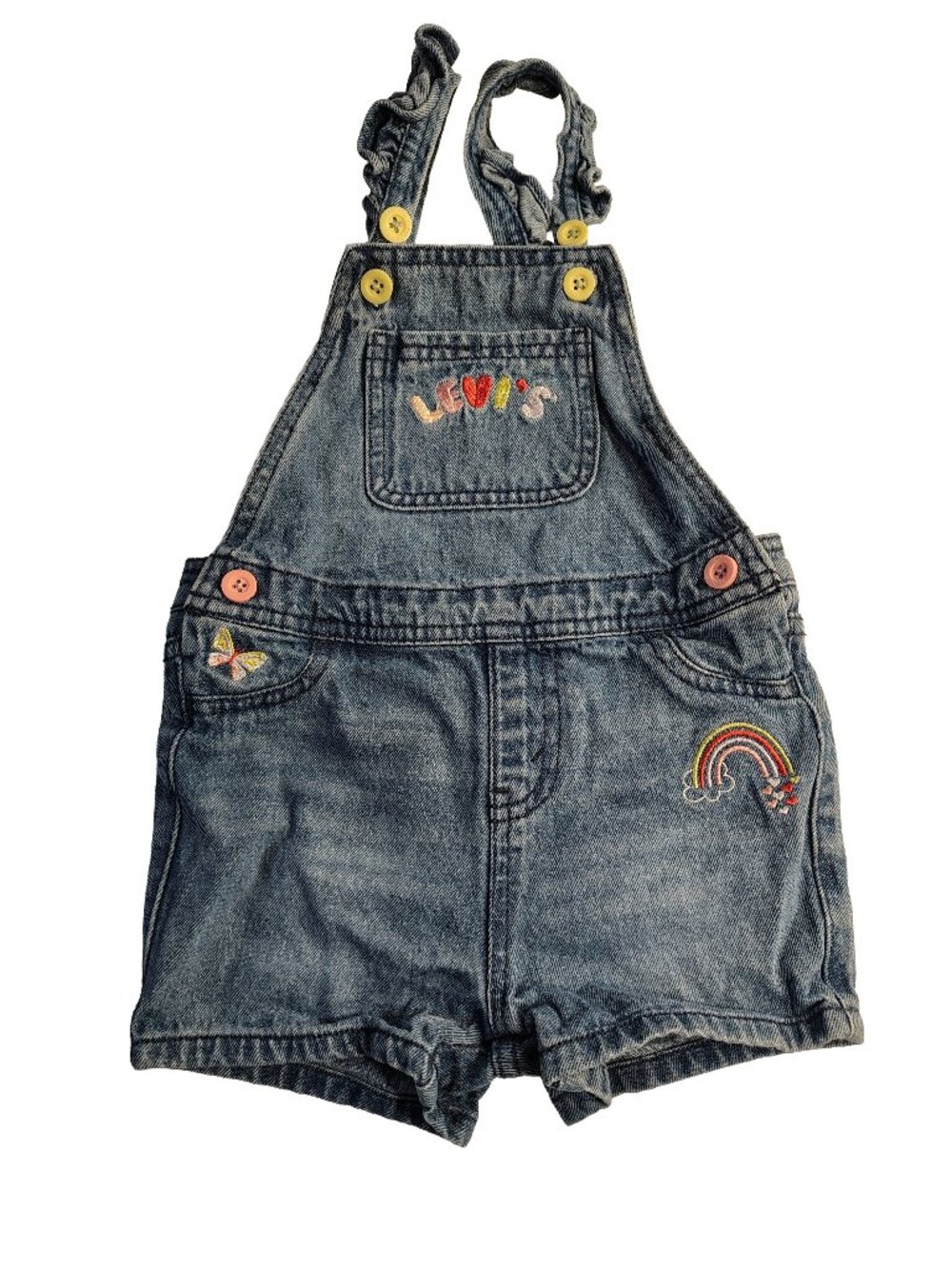 Girl's Blue Jean 3T Levi Branded Coveralls